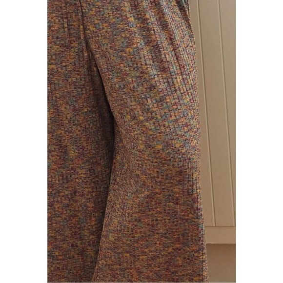 NEW Daily Practice Anthropologie Space-Dyed Flouncey Wide-Leg Lounge Pant Small - Picture 2 of 4